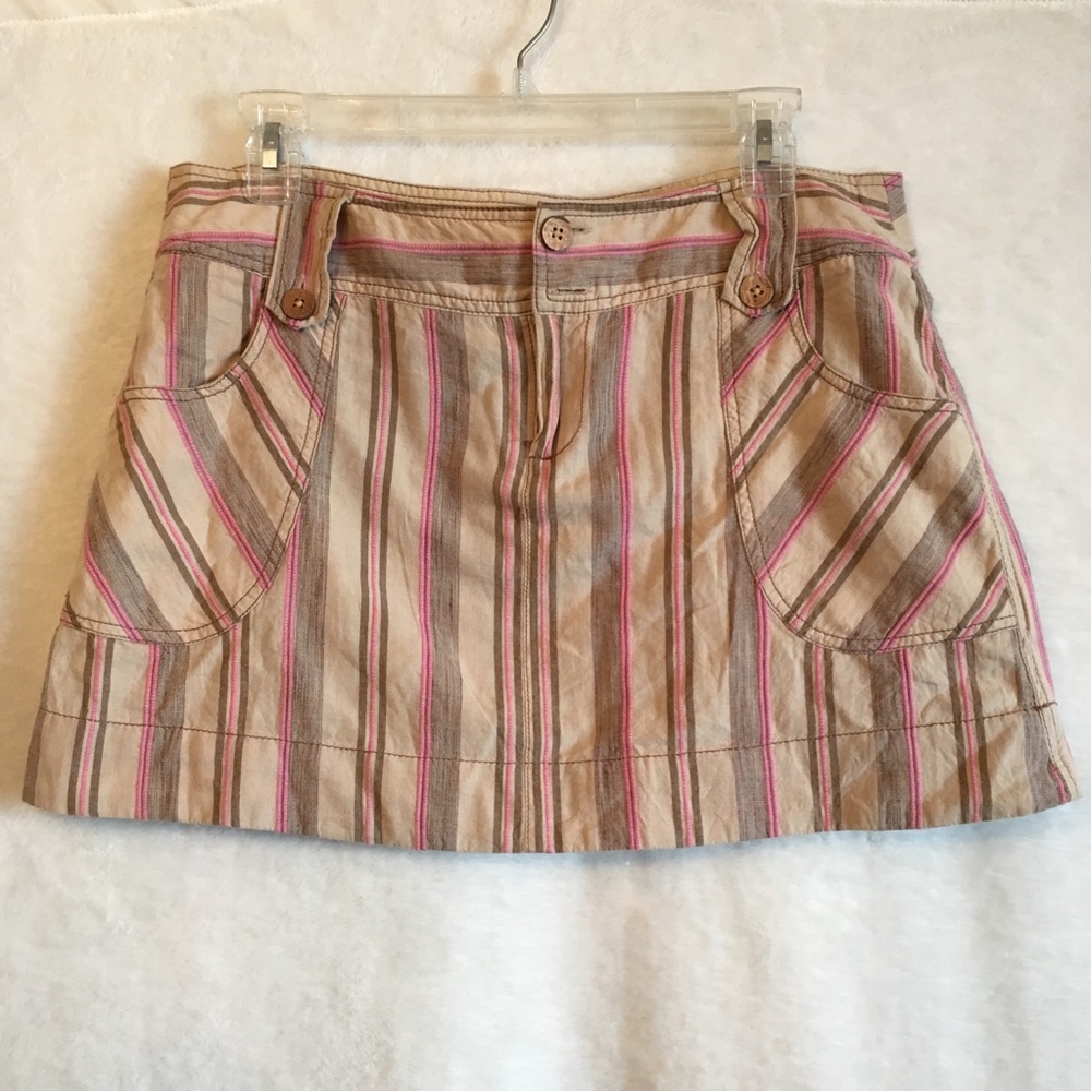 Free People Striped Button Mini Skirt 8